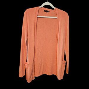Banana Republic Peach Open Front Cardigan with Pockets Size Medium